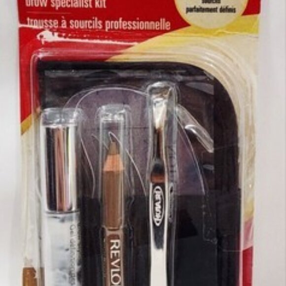 Revlon BROW SPECIALIST KIT 53293 Tweezer Stencils Brown Pencil Gel Eyes Case New - Picture 2 of 10